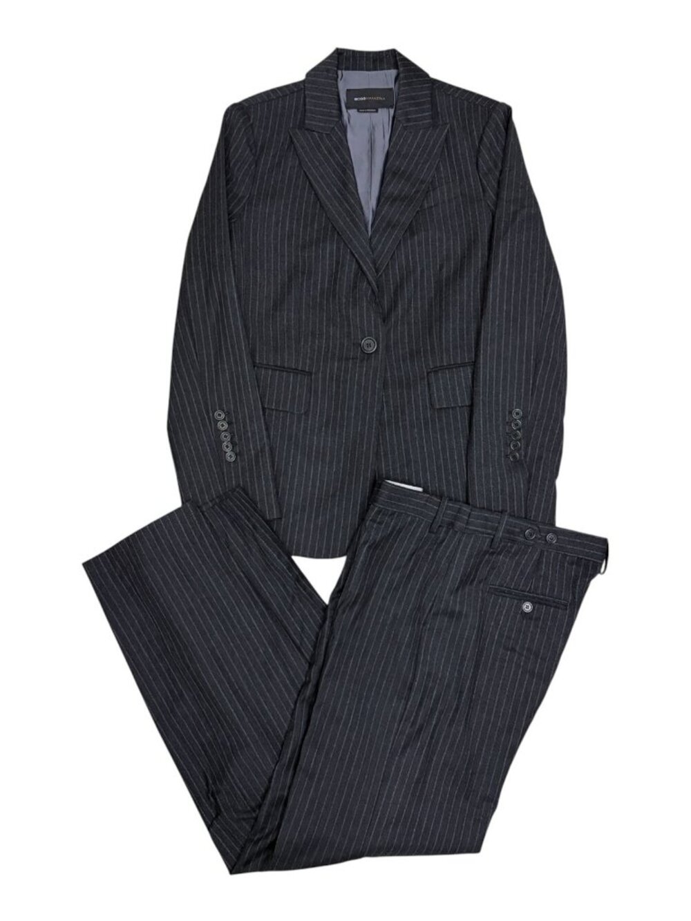 BCBG MAXAZRIA Pant Suit WOOL Business Casual Luxury Designer Blazer Womens 10
